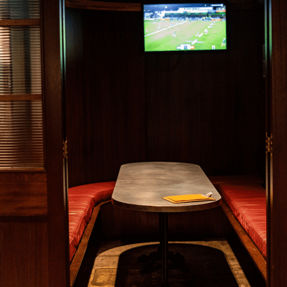 Private booth in Gibney's bar in Shoreditch, London