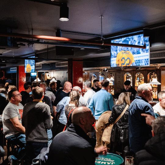 Live football in Gibney's bar in Shoreditch, London
