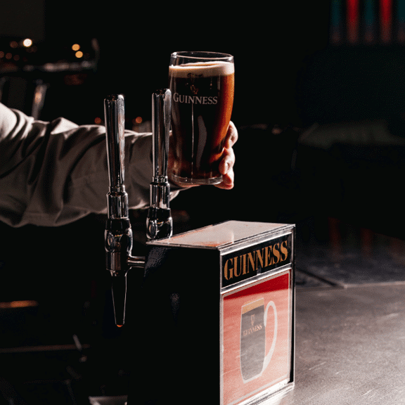 Pint of Guinness at Daffodil Mulligan restaurant in Shoreditch, London