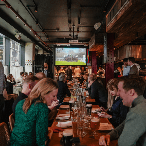 Watching Horse Racing at Daffodil Mulligans 