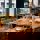 Interior Daffodil Mulligan restaurant in Shoreditch, London showing laid tables